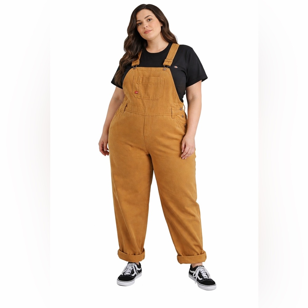 Dickies Brown Canvas Overalls size XL workwear carpenter Bib Casual Streetwear